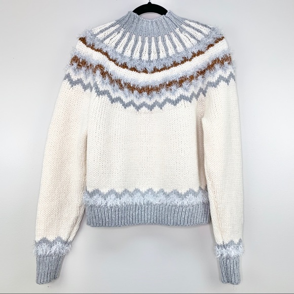 Lou & Grey Fair Isle Sweater White Size M - Picture 15 of 16